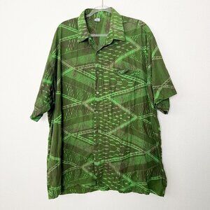 Missing Polynesia Mens XXXL 3XL LeApia Tribal Short Sleeve Button Down Shirt